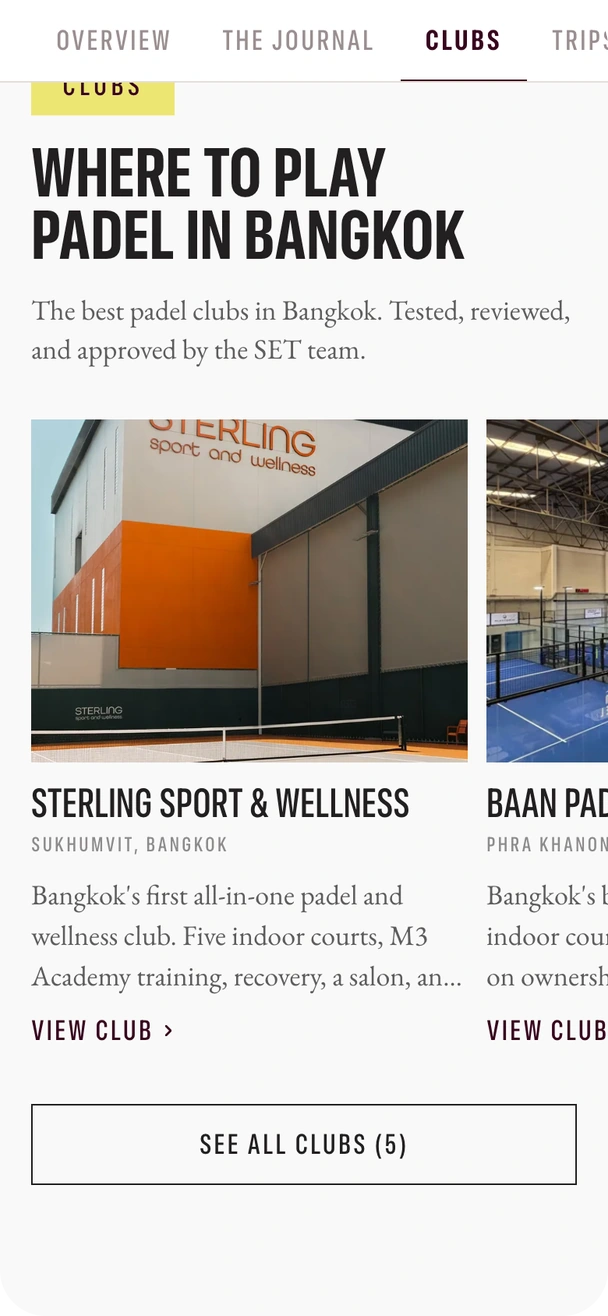 SET clubs in Bangkok on phone