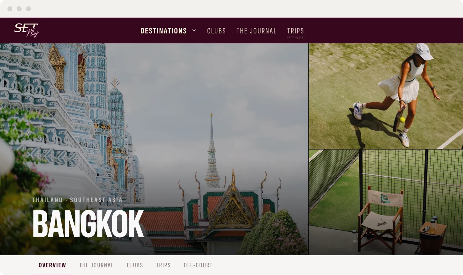 SET Bangkok city page with photography and the city name